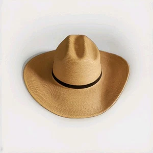 Sunbody Hat of Houston Texas Hancrafted W/ Palm Leaves in Guatemala Size 7 5/8 - Picture 1 of 7