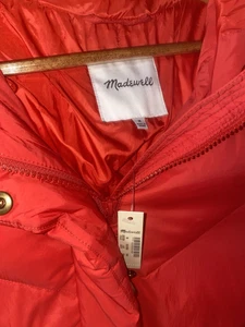 Madewell Damen Steppmantel rot Steppjacke durchgehender Reißverschluss Größe M - Bild 1 von 5