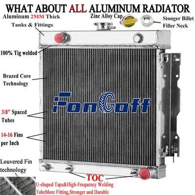 2ROW RADIATOR FOR DODGE D100 W150 Ramcharger /Plymouth PB100 PB200 5.9L 1972-79 - Image 1 of 4