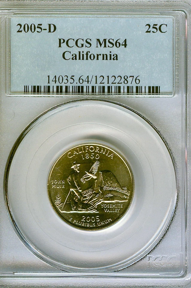 2005-D  California State Quarter PCGS MS64 Business Strike Free Ship  #2876 - Image 1 of 1