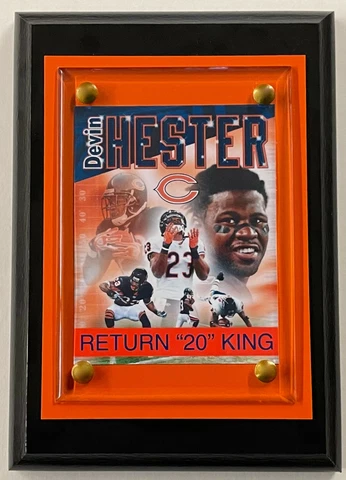 DEVIN HESTER CHICAGO DA BEARS FRAMED PHOTO-MAN CAVE ART-4X6 WALL PLAQUE Cover
