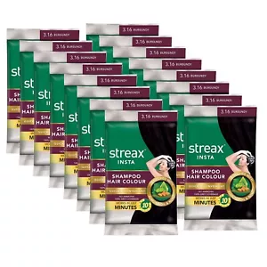 Streax Insta Shampoo Hair Colour For Men & Women Long-Lasting Instant - 16 Packs - Picture 1 of 10