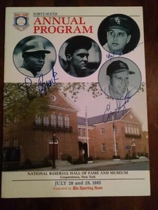 Lou Brock Enos Slaughter Hoyt Wilhelm hand signed 7/28/85 HOF Induction Program - Picture 1 of 6