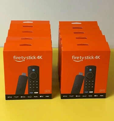 Lot of 10 Amazon Fire TV Stick 4K Streaming Media Player W/Alexa Remote WI-FI 6