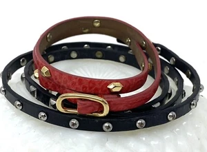 Red and Black Leather Wrap Bracelets - Picture 1 of 10