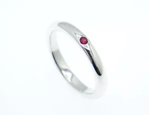 Tiffany & Co. Elsa Peretti Single Ruby Stacking Band Ring Silver 925 / US:4.75 - Picture 1 of 23