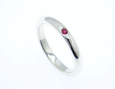 Tiffany & Co. Elsa Peretti Single Ruby Stacking Band Ring Silver 925 / US:4.75 - Image 1 of 4