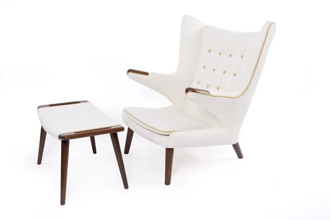 Hans Wegner AP Stolen Mid Century Papa Bear Chair & Ottoman Cover