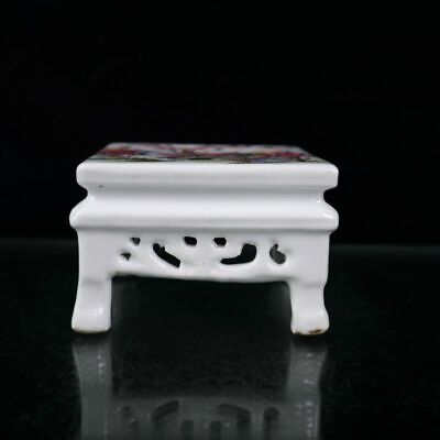 10 Cm Rare China Pastel Porcelain Table Phoenix Peony Small Fang Desk • 148.08$