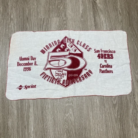 Vintage 90s San Francisco 49ers Game Day Towel 1996 Alumni Day Promo Wall Decor Cover