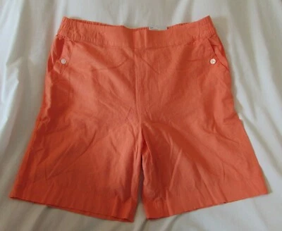 Pantalones Cortos PullOn Damas "Croft & Barrow" Talla L, Naranja, Tiro Medio Elástico Cintura Trasera Foto 1 de 4
