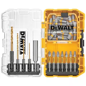 Driving Bit And Black Oxide Drill Bit Set With Right Angle Adapter And Tough C - Picture 1 of 12