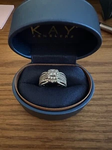 The LEO diamond ring+enhancer wedding set 1.76 carat TW, 14k white gold - Picture 1 of 6