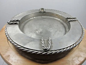 Cuerda náutica vintage TM tema metal soldado rústico primitivo cenicero decoración retro - Imagen 1 de 12
