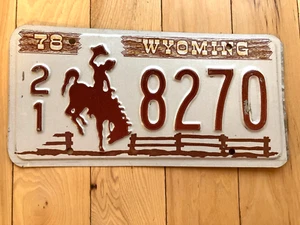 1978 Wyoming Nummernschild - Bild 1 von 1