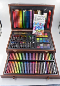 Art 101 Doodle and Color 142 Pc Art Set In Wood Carrying Case Pencils Crayons - Picture 1 of 10