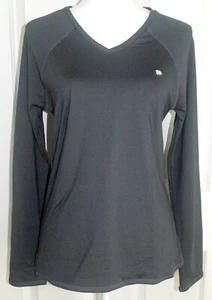 NWT Lucky Brand Charcoal V-Neck L/S Stretch Base Layer Athletic Shirt Sz M - Picture 1 of 9