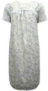 Ladies Nightdress Size 8-10 BHS Floral Lilac Cream Lightweight Midi Short Sleeve - Picture 1 of 5