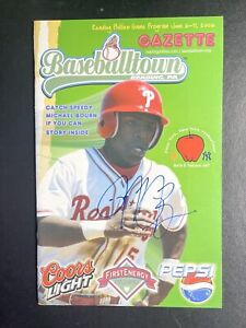 Michael Bourn Signed Reading Phillies Program Scorebook Autograph 