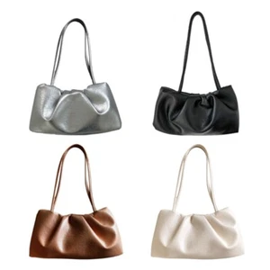 Stylish Pleated Shoulder Bag for Women Spacious and Durable PU Material - Picture 1 of 10