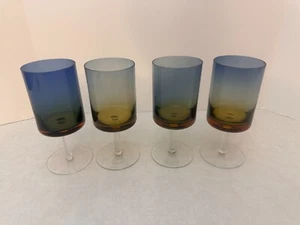 Set of (4) - Denby Bluerina - Krosno Wine Glasses - 7" Tall - Picture 1 of 6