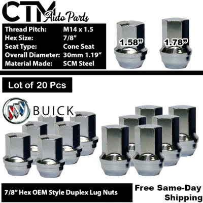 20 BUICK LACROSSE REGAL OEM FACTORY LUG NUT REPLACEMENT M14x1.5 FIT STOCK WHEEL - Image 1 of 3