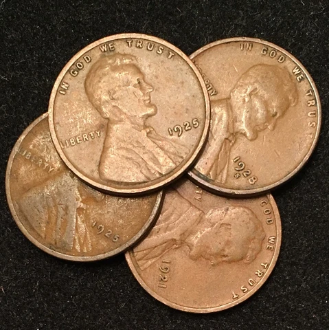 1920's Lincoln Wheat Cents (4-Coin Lot) Cover