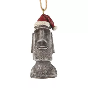 Osterinsel Tiki 3” Christbaumschmuck | Moai Kopf Statue Baum Figur - Bild 1 von 5