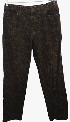 Pantalones para mujer Lauren Ralph Lauren talla 14 marrón/bronceado/púrpura/verde coduroy cachemira Foto 1 de 4
