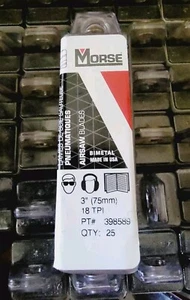 25pc Morse Air Saw Pneumatic Bi Metal Reciprocating Blades 3" x 18 TPI 398589 - Picture 1 of 4