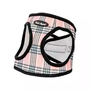 Bark Appeal Non-Choking Step In Plaid Mesh EZ Wrap Pink Dog Harness - XXL - Picture 1 of 5