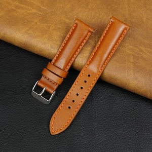 18mm 20mm 22mm Leather Watch Band Men Genuine Watch Strap Quick Release Handmade - Picture 1 of 57