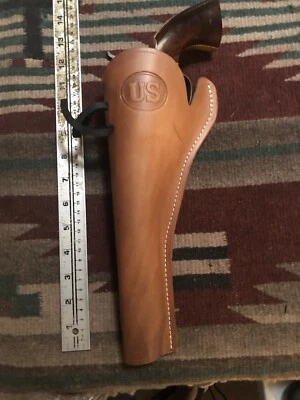 左手适合 Colt Uberti Pietta 1851 1861 海军蓝 7 1/2 牛仔皮套 美国 — 第 1/4 张图片