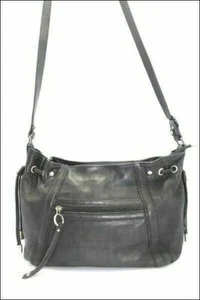 LANCASTER shoulder bag black leather VGC - Picture 1 of 9