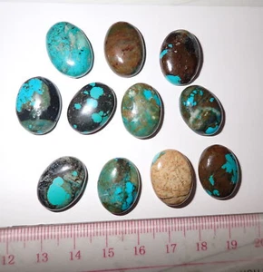 Turquoise Stone Oval 18x13 mm Flat Cabochon 111.5 Carat 11 Pcs 22.3 gram Lot B - Picture 1 of 6