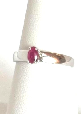 NATURAL .31 CT RUBY RING 10K WHITE GOLD - Image 1 of 3