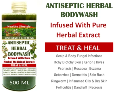 TREAT & HEAL - HERBAL ANTISEPTIC BODY WASH Eliminates Itchy Skin Irritations Infections - Herbal Antiseptic Body Wash 500Ml