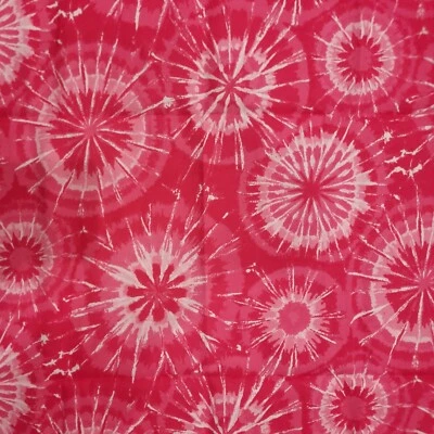VTG Quilting Fabric 43" X 28" Springs Creative CP 38381 Tie Dye Hot Pink Cotton - Image 1 of 4