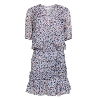 Vestido de seda Veronica Beard Dakota branco e estampa floral múltipla tamanho 8 - Imagem 1 de 4