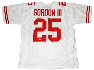 MELVIN GORDON AUTOGRAPHED SIGNED WISCONSIN BADGERS #25 WHITE JERSEY JSA - Picture 1 of 2