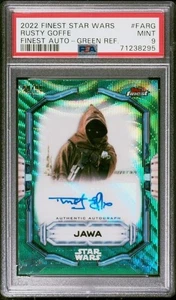 Topps Finest Star Wars Rusty Goffe 2022 refractor verde automático/99 PSA 9 G22 - Imagen 1 de 2