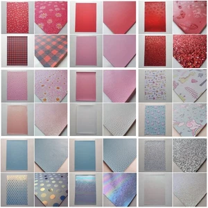 18x Kunstleder A4 Bastelblätter verschiedene glitzernde Glitzer glänzend uni Tiere  - Bild 1 von 11