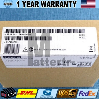 New Siemens 6ES7511-1TK01-0AB0 6ES75111TK010AB0 S7-1500T, CPU 1511T-1 PN - Image 1 of 2