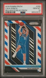2018 Panini Prizm Luka Doncic #280 Red White Blue PSA 10 - Bild 1 von 2