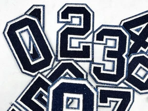 Navy Blue Large Numbers Iron on Game Day Patches 3-1/8"( 8cm) - Picture 1 of 41