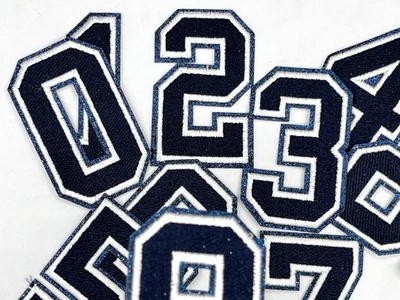 Navy Blue Large Numbers Iron on Game Day Patches 3-1/8"( 8cm) - Image 1 of 4