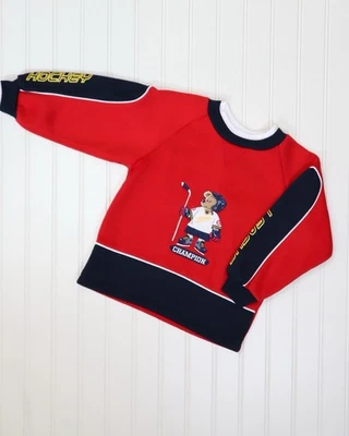 Vintage Sweatshirt hockey boy clothes Size 4T Embroidered - Image 1 of 3