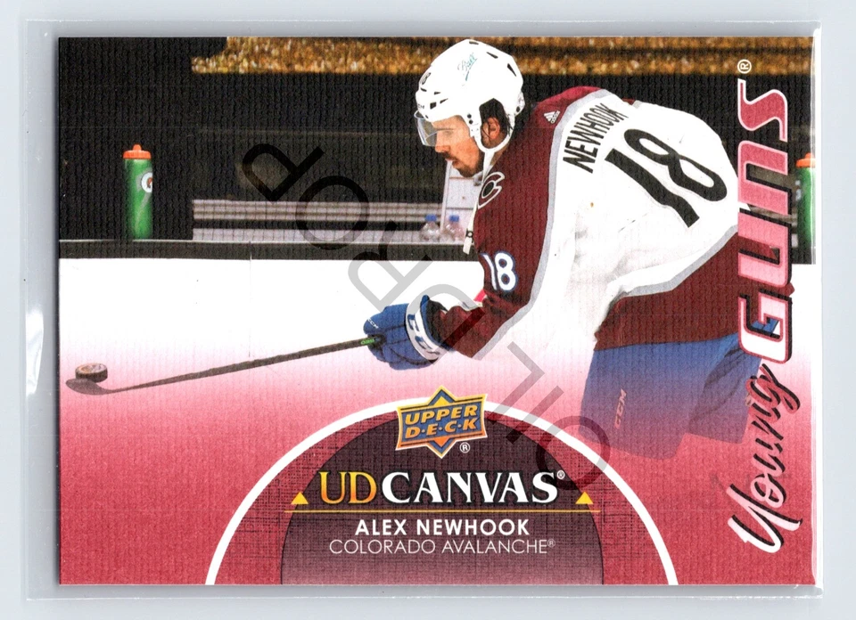 2021-22 Upper Deck Series 1 UD Canvas Young Guns Alex Newhook Rookie #C112 - Image 1 of 2