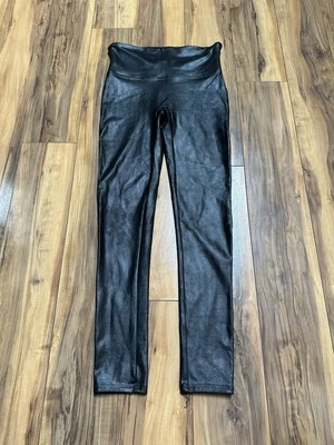 Leggings Spanx Mujer Medianos Pequeños Negros Moto Imitación Cuero Edgy Elastizados Modelado Foto 1 de 4