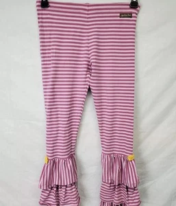 Matilda Jane Pants Size 10 Girls Pink Striped Ruffle - Picture 1 of 3